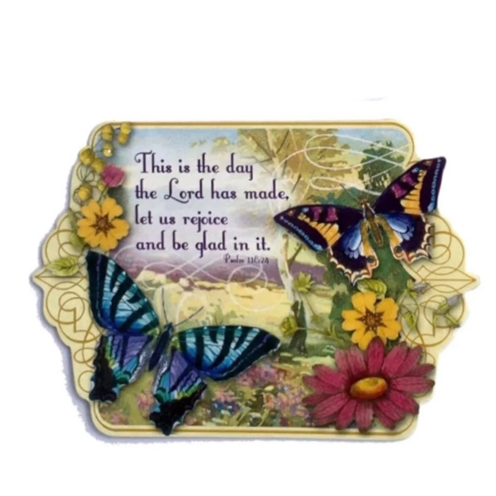 Punch Studio Butterfly Garden Die-Cut Ephemera Scripture Note Cards, 3ct (67122)